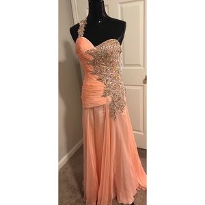 Elegant bedazzled prom dress